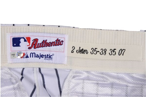 2007-08 Derek Jeter  Game Used New York Yankees Home Pinstripe pants (MLB auth)